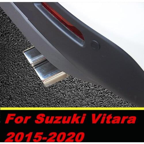 For Suzuki Vitara 2015-2020 European Car Exhaust Muffler Tip Round Stainless Steel Pipe Chrome Double tail throat Pipe Silver