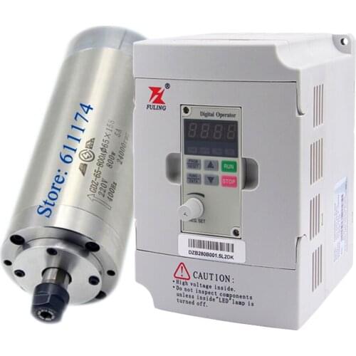 Water Cooled Spindle Motor 800W ER11 65*158 AC220V & 1.5kw DZB280B001.5L2DK VFD inverter variable frequency driver