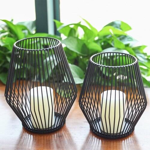 Lantern Container Candle Holders Creativity Black Hollow Out Aromatherapy Ornaments Modern Fashion