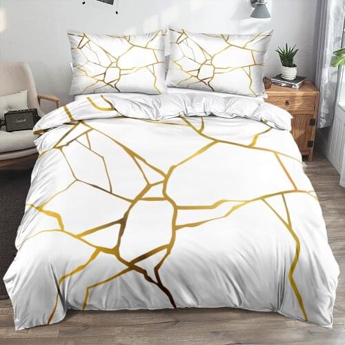 Classic 3D Marble Quilt Cover Set Bedding Sets Comforter Covers Pillowcases Duvet Cover Linens Bed Queen 150x200 Bedspreads