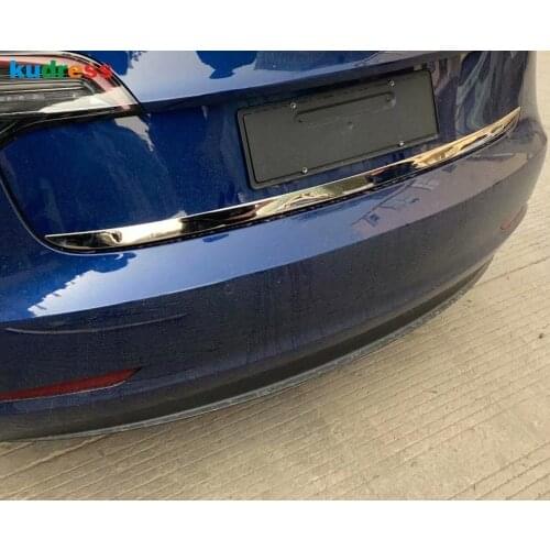 Rear Trunk Lid Cover Trim For Tesla Model 3 2018 2019 2020 2021 Stainless Steel Tail Gate Decoration Strip Car Accessories