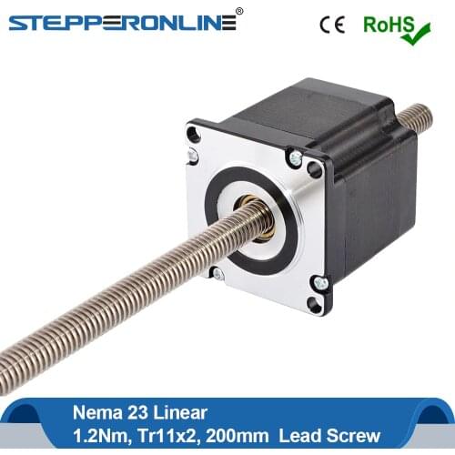 Tr11x2 Nema 23 Linear Stepper Motor Non-captive 56mm Stack 2A with Lead Screw 200mm