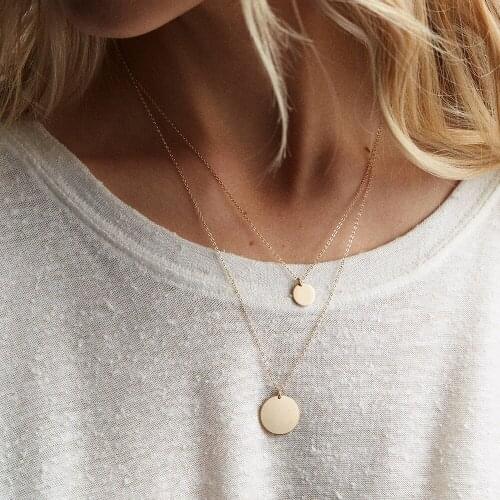 Multi Layer Set Necklace Korean Elegant Gold Temperament Necklace Exquisited Wafer Thin Pendant Female Jewelry Gift New Arrival