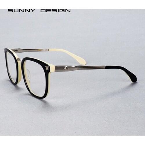 Retro Fashion Plate Spectacle Frame Large Frame with Myopic Glasses Option Computer Glasses