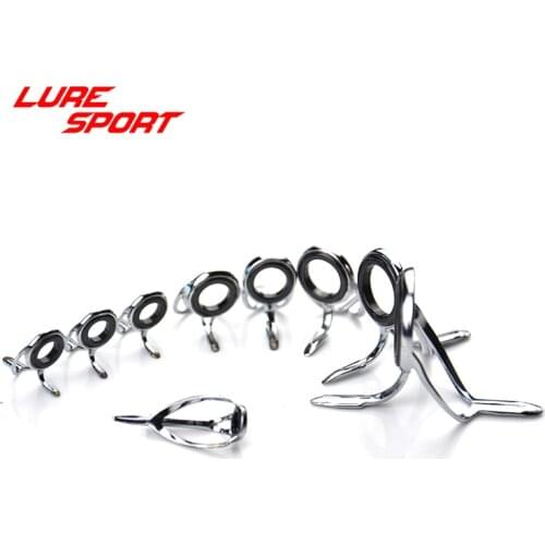 LureSport Top and guide set of Casting Rod 8pcs 9pcs 10pcs guides set Rod Building component Repair fishing pole DIY Accessory