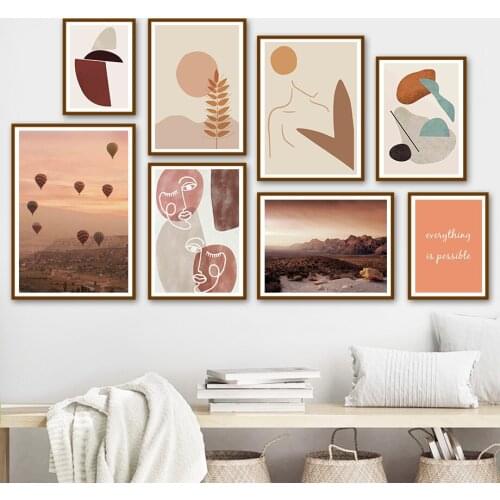 Mountain Hot Air Balloon Quote Abstract Wall Art Canvas Painting Nordic Posters And Prints Wall Pictures For Living Room Decor