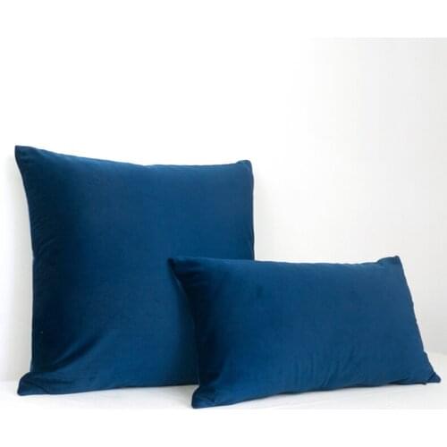 High Quality Soft Sapphire Blue Velvet Pillow Case Cushion Cover Dark Blue Pillow Cover No Balling-up Without Stuffing