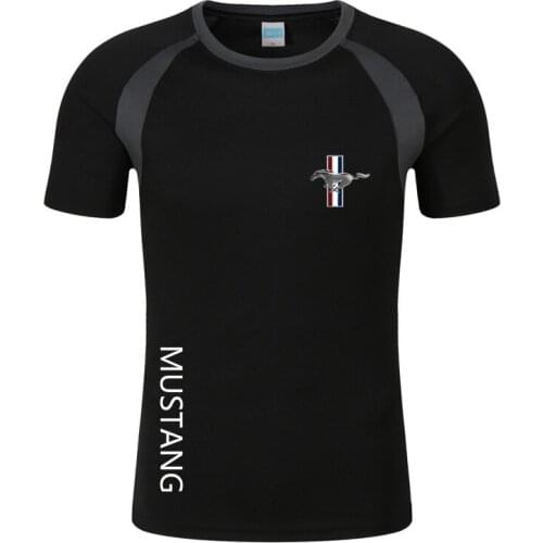 New Summer Mens Mustang Custom Round Neck Comfortable Print Harajuku Slim Fit Casual Tops Sweatshirts Leisure T-shirts