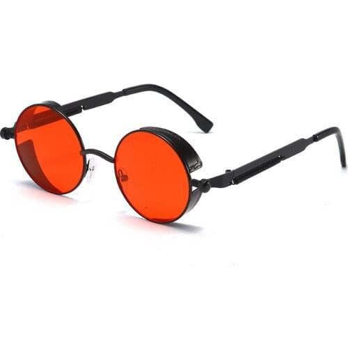 New Vintage Steampunk Sunglasses Men Brand Designer Gothic Round Sunglasses Women Fashion Metal Frame Sun Glasses For Male UV400