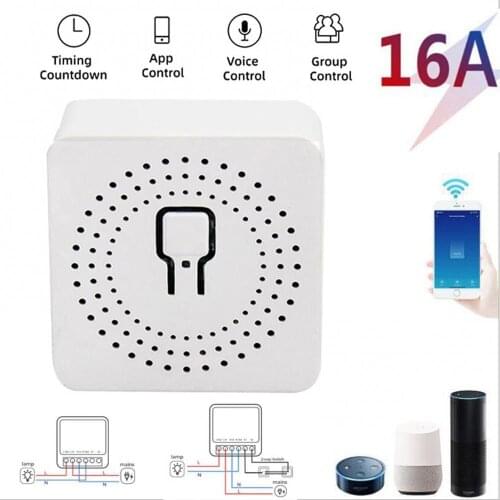 NEW MINI Wifi Smart Switch Timer Wireless16A Switch Work With Tuya Alexa Google bn4 Smart Switch Remote Control Time