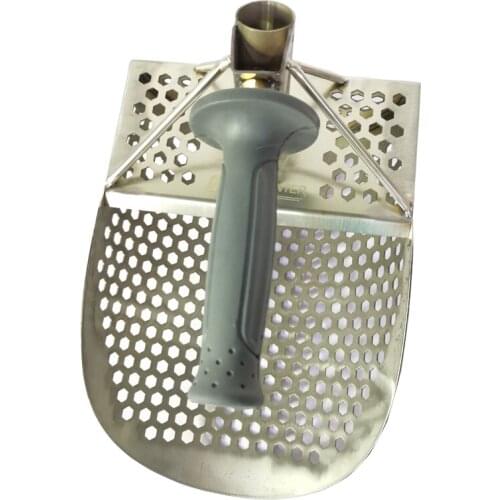 Sand-Scoop for Metal Detecting , Stainless Steel with Hexahedron Holes for Fast Sifting Beach Treasure Hunting Metal Detector