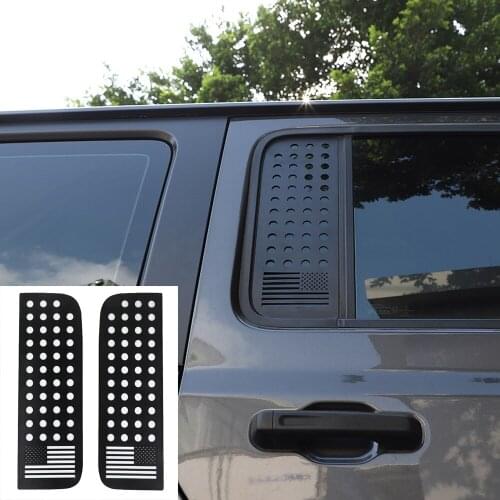 Fit for Jeep Wrangler JL JT Gladiator 4-Door 2018-21 Rear Door Window Glass Strip Panel Cover Accessories Black Aluminum Alloy