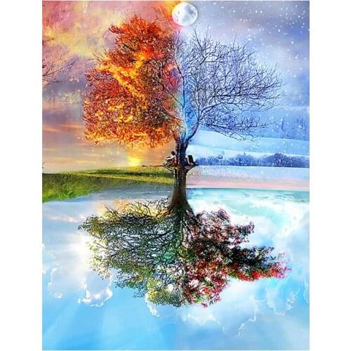 Full DIY 5D Diamond Painting Seasons Tree Cross Stitch Diamond Embroidery Patterns rhinestones Diamond Mosaic Home Decoration
