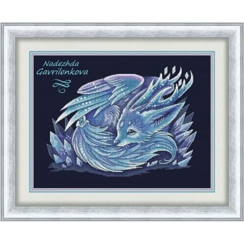 Lovely kit 19-20 Cross stitch Handmade 14CT Counted Canvas DIY,Cross-stitch kits,Embroidery 023-0318 Crystal Fox 41-33