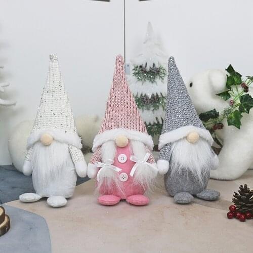 Christmas Decoration Standing Plush Gnome Toy Doll Ornament Christmas Santa Elf Figurine Home Holiday Decoration