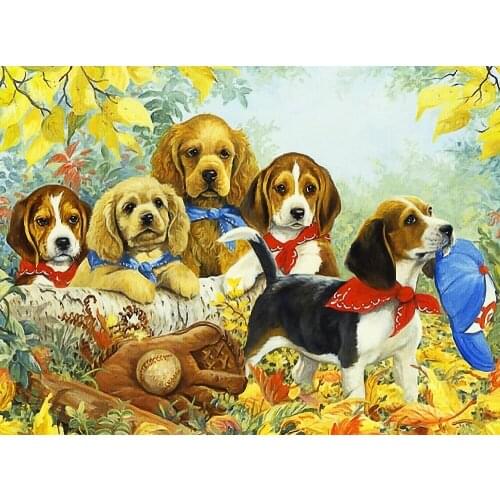 Puppies 5D DIY Diamond Painting Cartoon Stich Embroidery Animals Mosaic Sale Pictures By Numbers Rhinestones Decoration Home