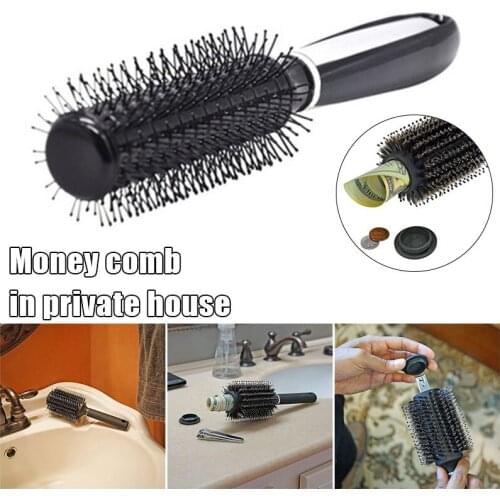 Hair Brush with Lid Secret Hiding Diversion Safe Money Jewelry Storage Home Security Real Comb for Travel M2