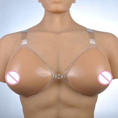 Silicone Breast Form Fake Bra Boobs Enhancer Chest Insert Reusable with Adjustable Shoulder Strap for Mastectomy Cosplay Ajusen