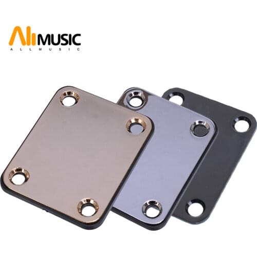 Black/Gold/Chrome Electric Guitar Neck Plate Bass Guitar Neck Strength Connecting Board Joint Plate - Including 4 Screws
