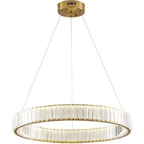 Light luxury crystal copper post-modern minimalist dining room home living room bedroom ring chandelier