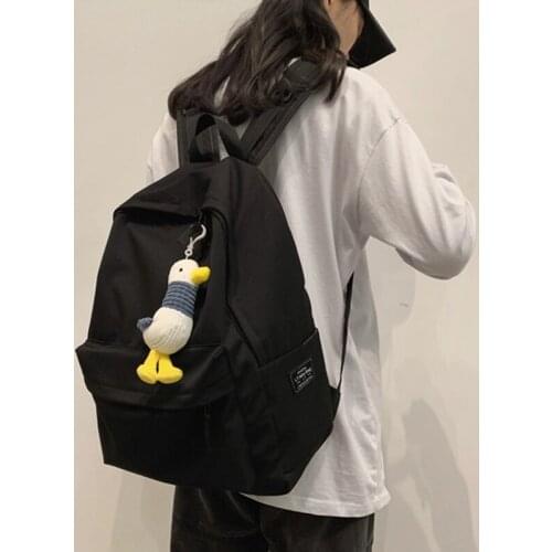 Large Capacity Women Backpack Solid Color Waterproof Travel Bag Unisex College Laptop Bag Simple Backpack for Teenage