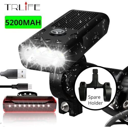 Super Bright 3000 Lumens USB Rechargeable Bike Light Waterproof 5200mah Bicycle Headlight for Mountain Road adults/Kids Bikes