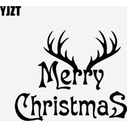 YJZT 17.4CM*14.1CM Car Sticker Christmas Creative Design Congratulations Vinyl Decal Black/Silver C23-0066