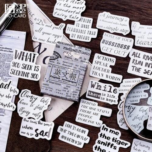 45Pcs/box Stationery Stickers Diary Planner Decorative Mini Newspaper Stickers Scrapbooking DIY Craft Stickers School Supplies