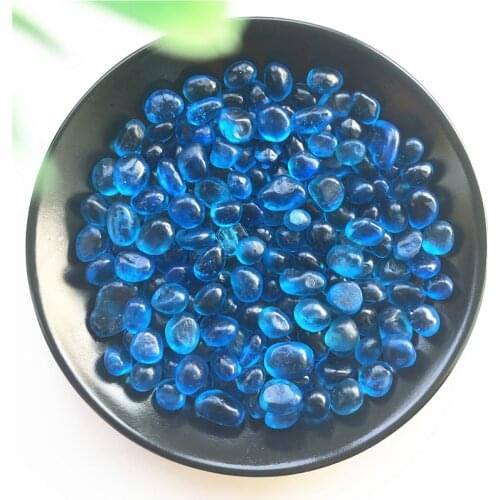50g 8-12mm K5 Sea Blue Glass Gravel Coloured Glaze Crystal Buddha Aquarium Fish Tank Natural Stones and Minerals Javascript