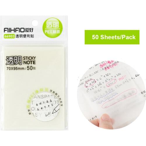 50 Sheets/Pack Creative Transparent Memo Pad Waterproof Sticky Note Daily To Do List Paper Stationery School Office Supplies New