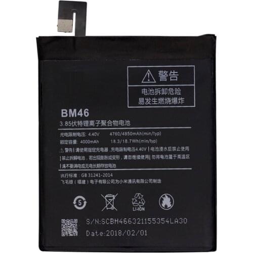 BM46 Battery Real 4000mAh For Xiaomi Redmi Note 3 Redmi Note3 Pro Phone battery