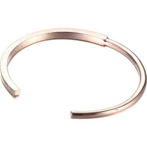 Authentic S925 Rose Signature ID Bangle Bracelets fit Lady Beads Pendants DIY Jewelry Making