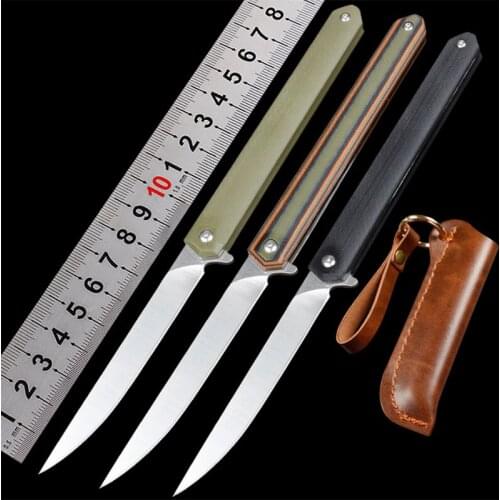 Free delivery D2 folding knife high hardness steel survival knife G10 handle outdoor camping survival tool