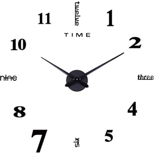 Frameless DIY Wall Clock, Wall Clock Decoration, Frameless Mirror Surface Wall Clock, Suitable for Living Room Office