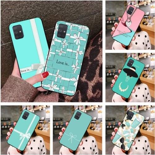 Fashion Girl Blue Box Phone Case For Samsung Galaxy A52 A21S A02S A12 A31 A81 A10 A30 A40 A50 A70 A80 A71 A51 5G