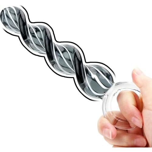 Butt Plug Crystal Penis Prostate Massager Anal Sex Toys for Women Men Femme Glass Dildo Spiral Anal Plug Vaginal Stimulation