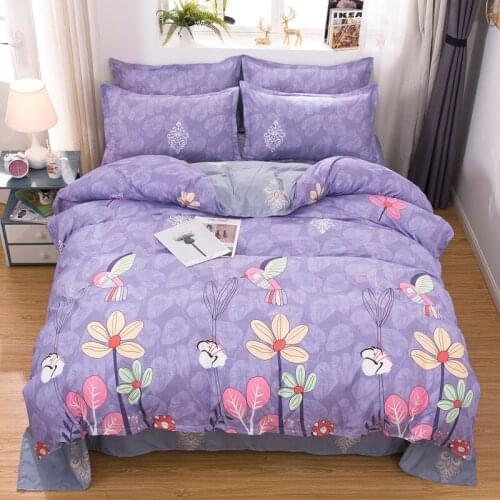 Birds On The Flower Bedding Set Simple Duvet Cover Set Pillowcase Home Textile 2/3pcs Bed Linen King Queen Size Dropship
