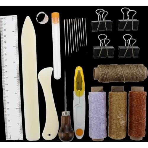 Handmade Leather Goods DIY Hand Sewing Set Leather Craft Package Leather Craft Tools Leather Hand Sewing Set