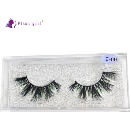 Flash Girl 3D Real Mink Eyelashes 1 Pairs Natural Soft Silk Colorful Eylashes Makeup Private Label