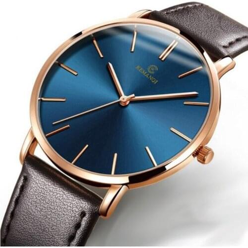 Fashion Mens Quartz Watches Thin Mens Watches Blue Glass Men Watch Mens Watch erkek kol saati reloj hombre Relogio Masculino