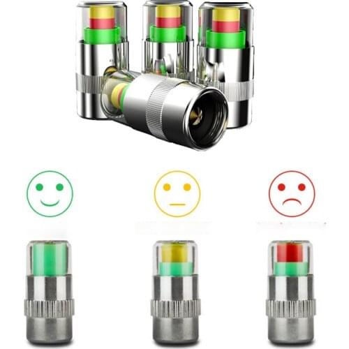 Car tire pressure monitor gage alarm 4x Car goods Accessories Warning of flat tire Metal Material car Styling