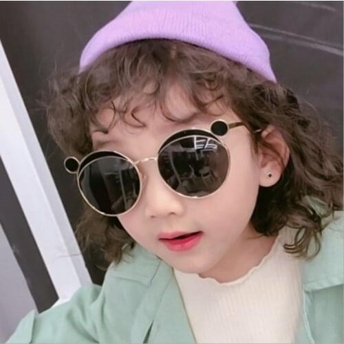 Cartoon Child metal Cat Ear Baby Sunglasses Uv400 Fashion Cute Child Sunglasses Sunglasses Boys Girls Oculos De Sol Feminino