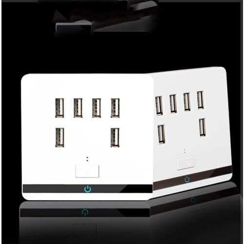 Smart Home Wallpad USB Wall Socket AC 12-36V US UK EU AU Wall Socket 3400mA 6 Port 5.0V USB Outlet Power Charger for Cellphone
