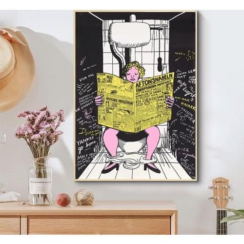 Washroom Lavatory Nordic Poster Toilet WC Wall Art Canvas Painting Lav Bathroom Wall Pictures For Living Room Restroom No Frame