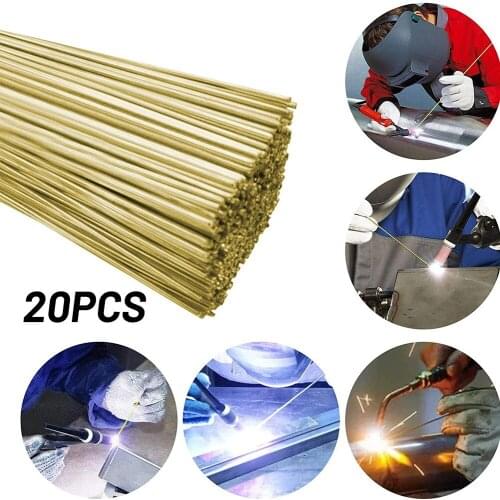 20pcs 1.6*250mm Low Temperature Brass HS221 Welding Wire Rods Applicate For Gray Cast Iron And Inlaid Carbide Cutting Tools