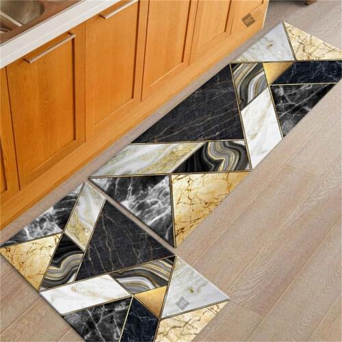 Nordic Marble Kitchen Rug Set Non-slip Long Runner Mat For Bedroom Narrow Hallway Mat House Entrance Mat Decoration Bathroom Mat