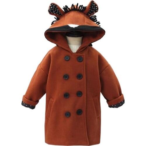 2017 new winter Girls Kids boys thick Plus cashmere hooded coat comfortable cute baby Clothes Children Clothing