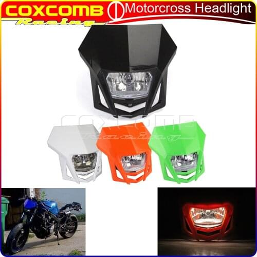 Motocross Supermoto Headlight Fairing 12V H4 Enduro Hi-Lo Beam HeadLamp For Yamaha YZ WR 250F 450F XT 600 TTR Honda CRF XR 450
