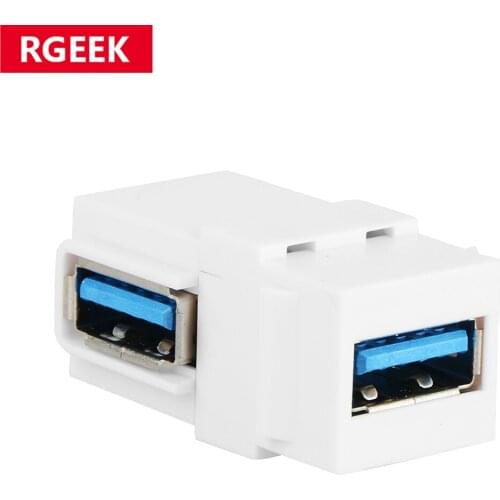 RGeek Adapter 90 Degree USB 3.0 Keystone Jack Inserts Right Angle USB Cable Interface Coupler Female to Female Connector