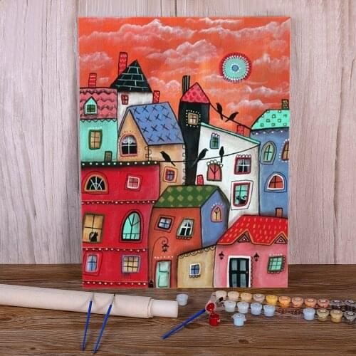 Landscape Abstract Tree DIY Paint By Numbers Set Acrylic Paints 50*70 Boards By Numbers Loft Wall Picture Kids Wholesale